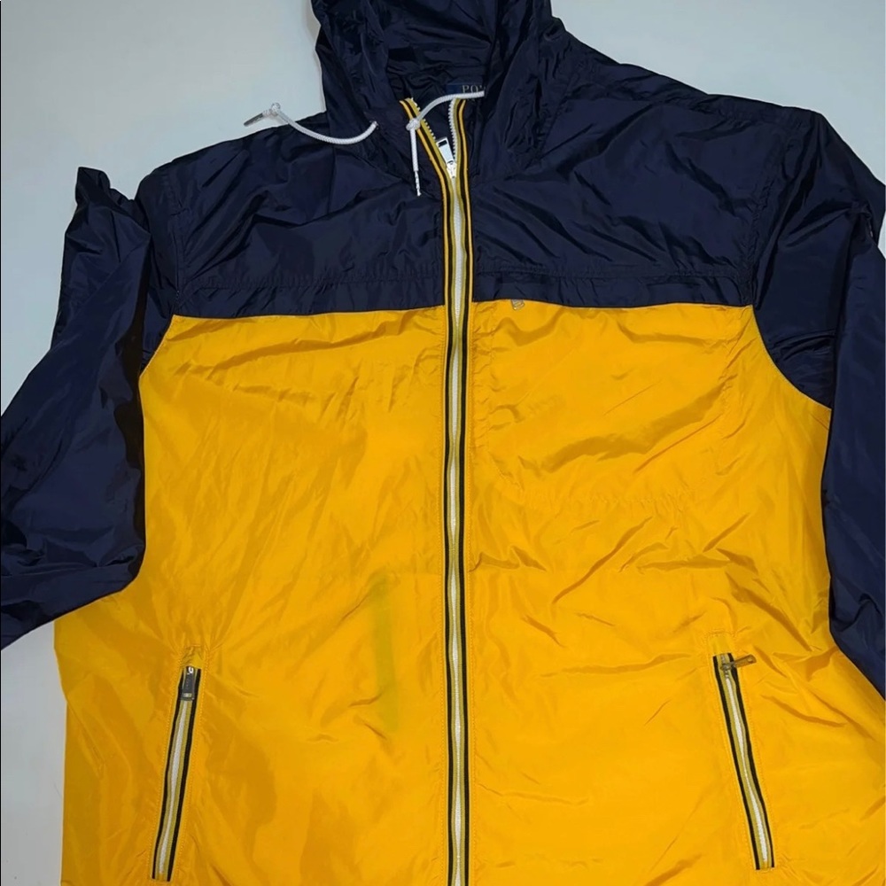 Polo Ralph Lauren Nylon Windbreaker Jacket Navy Yellow Men's